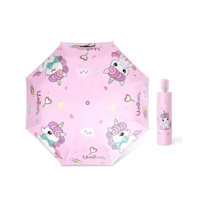 Lightweight Kids Cartoon Folding Umbrella Windproof Anti-UV Polyester Umbrella Custom Print Anti-Drip Children Travel Umbrella