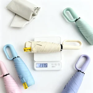 Lightweight Mini Folding Pocket UV Umbrella UPF50+ Protection Portable Backpack Manual Umbrella with Buckle for Promotion