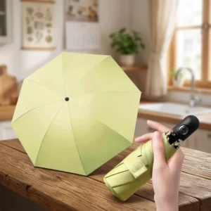 Lightweight Portable Automatic Folding Rain Umbrella, Windproof Travel Design, Fits Car or Backpack
