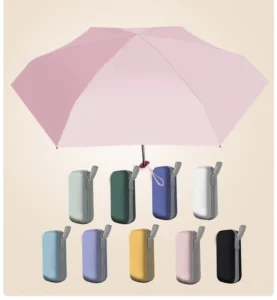 Lightweight Portable Mini Size Anti-UV 5 Folding Pocket Sun Umbrella Black Coating 6K Plastic Handle
