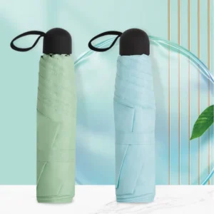 Lightweight UPF 50+ Aluminum & Fiberglass Mini Portable Four Folding Sunscreen Umbrella for Sun Protection