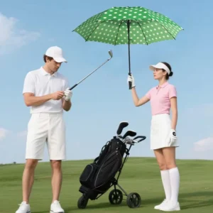 Logo Golf Umbrella Transparent UV White