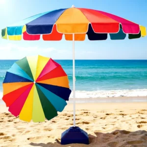 Logo Printed Big Size Anti-UV Outdoor Beach Umbrella with Tilt