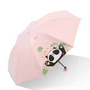 Logo-Printed Windproof 3-Fold Portable Folding Rain Umbrella