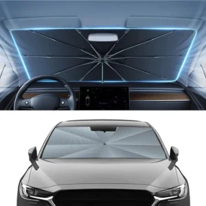 Logo Printing Car Windshield Sun Umbrella 8 Ribs 140cm Silver