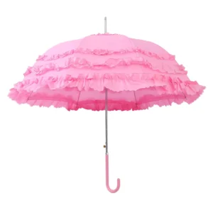 Lolita Lace Pagoda Wedding Umbrella 3 Layer Vintage Long Handle Sun Rain Umbrella