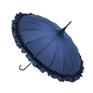 Lolita Princess Pagoda Style Lace Manual Umbrella Women’s European Retro Skirted Parasol with UV Protection and 16 Ribs