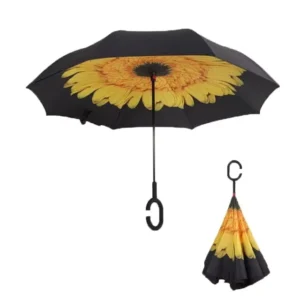 Long-Handle Double-Layer Inverted Straight Umbrella, Windproof, C-Hook, Automatic