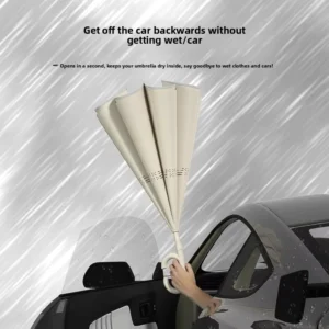 Long-Handle Double-Layer Iron-Reinforced EVA-Grip Manual Reverse Straight Umbrella, Windproof, Rainproof, UV Protection, Car-Mounted