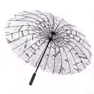 Long Handle Manual Semi-Automatic 16-Rib 190T Pongee Straight Golf Umbrella