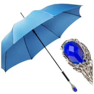 Long-Handle Satin Straight Umbrella with Fiberglass Shaft and Straight Handle