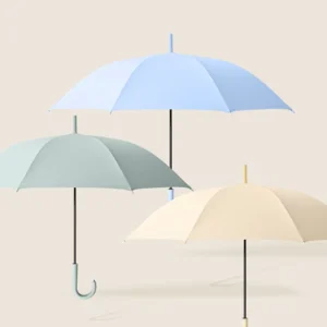 Long-Handle Straight UV-Block Umbrella Dual-Use Semi-Automatic with Light Feature