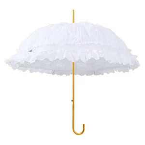 Long Handle Wedding Lace Pagoda Umbrella 100cm Diameter