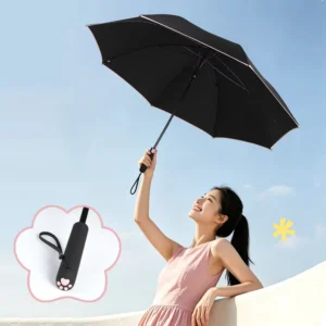 Long-Handle Wind-Resistant Sun and Rain Parasol Thick Black Inner UV-Blocking Coating Large Canopy Student Umbrella
