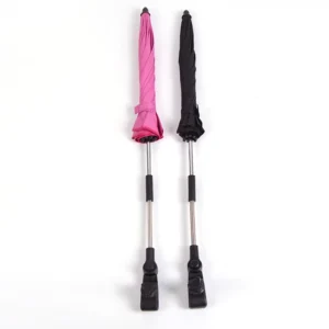 Long-Handle Wind-Resistant Umbrella with Universal Clamp for Stroller, Motorcycle, and Bike
