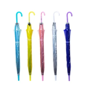 Long-Handled Transparent Straight-Rod Umbrella with Automatic Opening and UV Protection