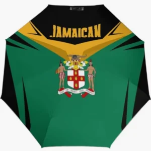Long Keep Jamaica National Flag Emblem Themed Element Pattern Print Promotion Fully Automatic Folding Umbrella