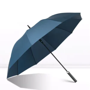 Long Straight Umbrella with Large Coverage, Wind-Resistant Ribs, Semi-Automatic Open, Customizable Label