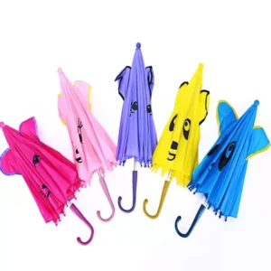 Lovely Animal Design Cute Cartoon 3D Ears Kids Umbrella Windproof Waterproof Lightweight Children Rain Umbrella for Boys Girls