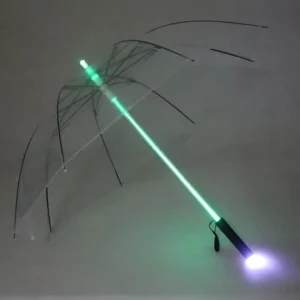 Luminous LED Light Saber Manual 8 Ribs New Design Long-Handled Straight Umbrella Advertising Gift Creative Flashlight Collision