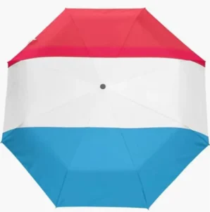Luxembourg Flag Pattern Fully Automatic Folding Umbrella