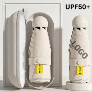Luxury Business Gift Logo Upf50+ 6K Umbrellas Rainy Pocket 5 Folding for Women Uv Mini Small Handle Umbrella