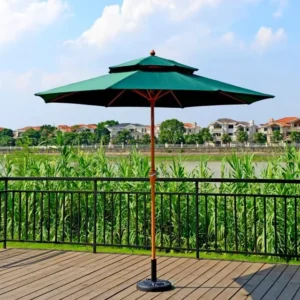 Luxury Custom Wooden Patio Umbrella Aluminum Frame Backyard Garden Sunshade for Outdoor Beach Hotel & Park Use