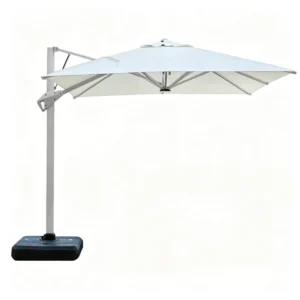 Luxury Hydraulic Offset Patio Umbrella Aluminum Pole Nylon ABS Umbrella Base Square Cantilever Parasol for Outdoor Garden
