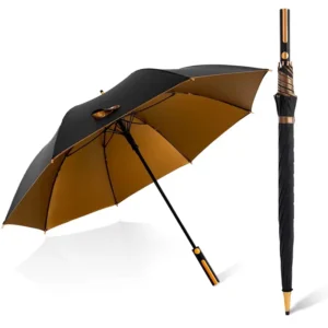 Luxury Large Semi-Automatic Open Foldable Windproof Golf Umbrella Promotional Fiberglass Custom Logo Printed