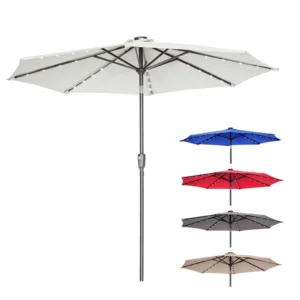 Luxury Modern Large LED Waterproof Foldable Umbrella Professional Garden Sun Shade Outdoor Furniture Patio Beach Hotel Courtyard