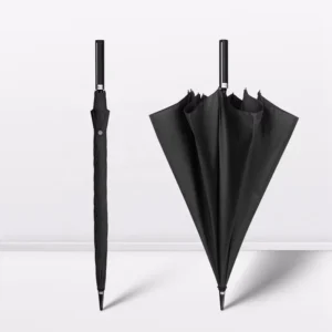 Luxury Straight 27 Inch Large Waterproof Windproof Alkali Free Fiberglass 10 Rib Logo Prints Promotional Umbrella