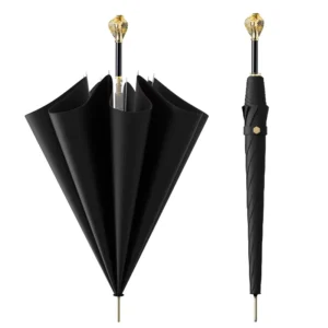 Luxury Straight Stick Vinyl Sun Protection Umbrellas Gifts With High Quality Box Creative Metal lion Snake Animal Head Handle