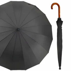 Luxury Straight Walking Stick Umbrella Pongee Fabric Elderly Father’s Day Gift Custom Logo High Quality 16 Ribs