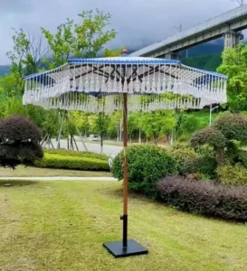 Macrame Bohemia Sun Garden Beach Umbrella with Tassels