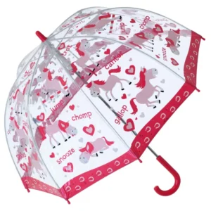 Magic Transparent Sublimation Plastic Handle Promotion Cartoon Unicorn Kid Cute Duck Waterproof Child Poe Umbrella for Sale