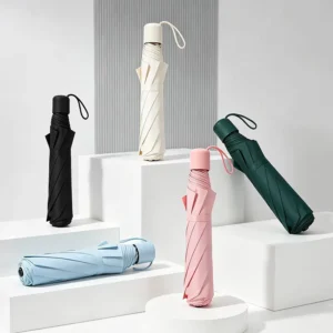 Manual 2-Fold Folding Umbrella for Adults, Portable, Custom Print, Sun and Rain