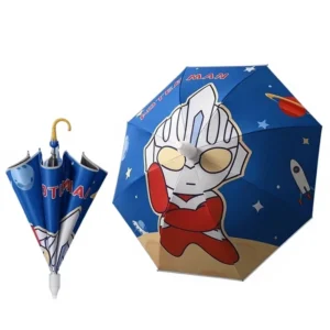 Manual Cartoon Cute Children’s Long-Handled Straight Umbrella Sunscreen 95cm Open Diameter for Boys and Girls