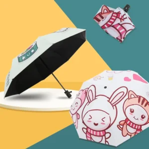 Manual Children’s Umbrella Boys Girls Primary School Students Kindergarten Kids Baby Ultra light Rubber Handle UV Protection