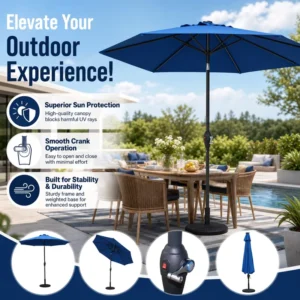 Manual Control Cantilever Umbrella Heavy Duty Windproof Aluminum For Outdoor Restaurants Patios Beach Club Deck