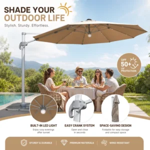 Manual Control Large Patio Sunshade Red Umbrella With Base Stand For Outdoor Restaurants Patios Garden Backyard