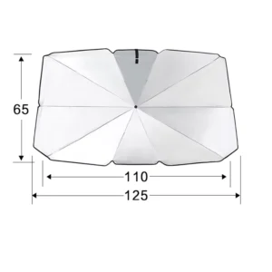 Manual Double Silver 190T Nylon Foldable Car Windshield Sunshade Umbrella, Anti-Ultraviolet