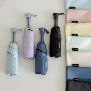 Manual Folding Sun and Rain Umbrella Extendable Handle Five-Fold UV-Protective