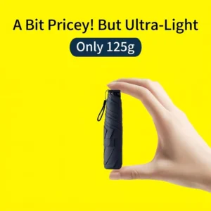 Manual Folding Three Fold Sun Umbrella Black Coated UV Resistant Ultra Light Umbrella Fashionable Women’s Umbrella