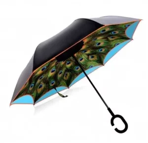 Manual Minimalist Straight Inverted Umbrella with C-Shaped Handle