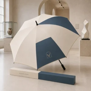Manual Open 14 mm Fiberglass Frame Tourism Golf Umbrella, 135 cm Diameter, Custom Logo, Gift Box