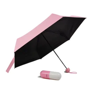Manual Open 21inch X 6k Silver Black Mini Capsule Umbrella