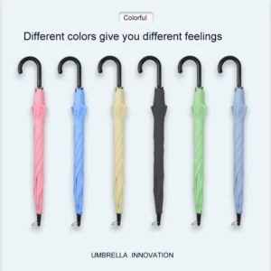 Manual Open 23 Inch Umbrella with 75 MPH Wind Resistance, J-Shape Handle, and Custom Logo Print