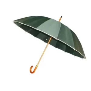 Manual Open 25-Inch 16-Rib Wooden Stick Umbrella