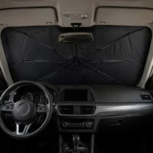Manual Open Silver UV Coated 190T Pongee Full Fiberglass Frame Sun Shade Umbrella for Parking Use