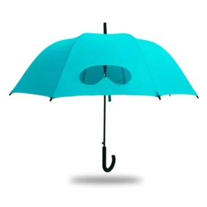 Manual-Open Transparent Dome Stick Umbrella, Metal Frame, UV Protection